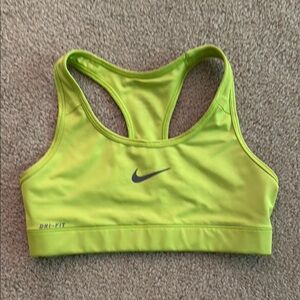 Nike Bright Green/Yellow Sports Bra Moisture-Wicking Racerback